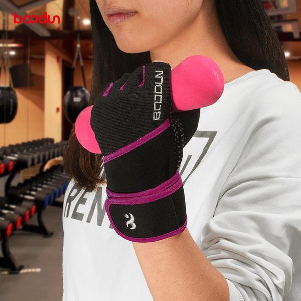 

wrist support fitness gloves women gym crossfit bodybuilding workout wrap sports for heavyweight training dumbbell barb, Black;red