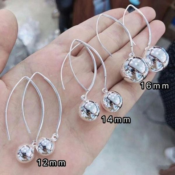 

dangle & chandelier 100%s925 sterling silver earrings for women fashion jewelry thai ball women's round pearl ear hook