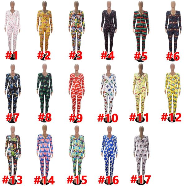 

2021 women designer dresses fashion clothing home wear long sleeve trousers jumpsuit print onesies nightwear bodysuit the listing dhl, Black;gray