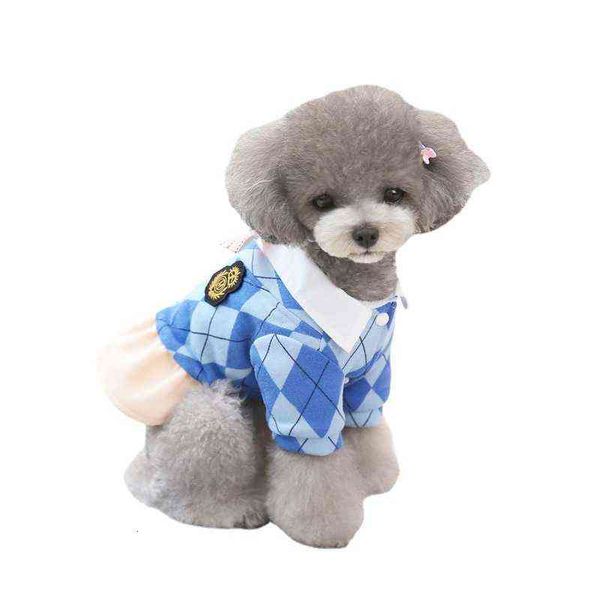 

21 autumn and winter small medium-sized english short cat teddy dog pet skirt college style cotton