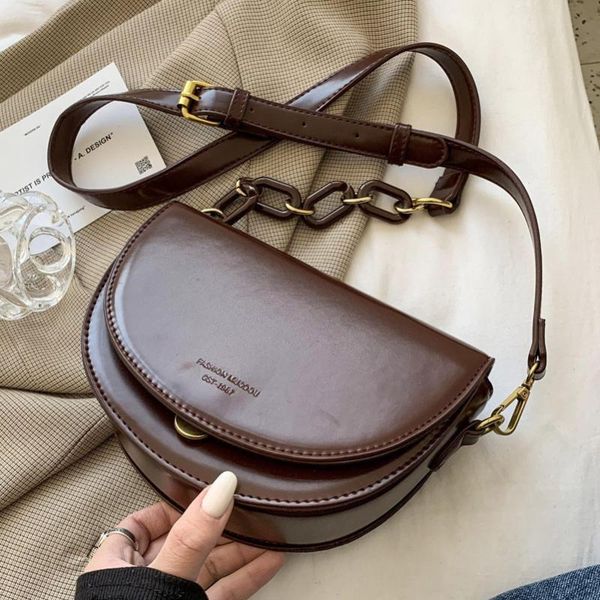 

fashionable and versatile chain bag women's 2021 style messenger net red fashion one shoulder saddle bags