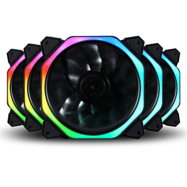 

12cm double aperture multi-colored silent led computer case pc cooling fan 12v lappads