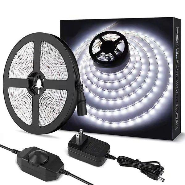 

led strip lights smd 2835 5m 10m 6000k white 12v non-waterproof light strips for indoor outdoor lighting