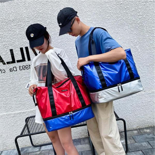 

pearlescent capacity male short-distance female hand luggage fitness korean version travel nylon bag sports large rnlvb