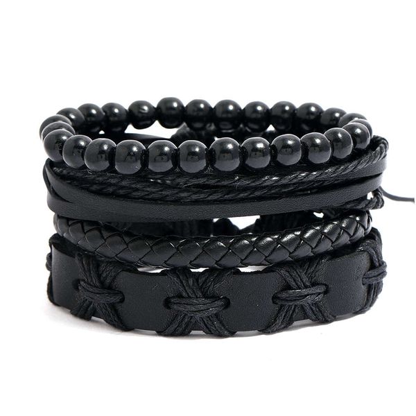 

simple woven personalized leather suit bracelet diy combination men's accessories, Golden;silver