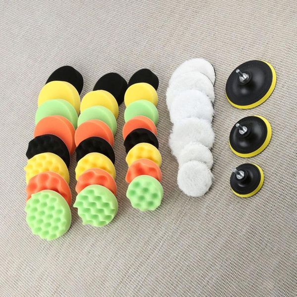 

cleaning cloths 12 pieces set 3/4/5 inches sponge buffing pad kit m10 drill adapter car polishing pads sponges scouring