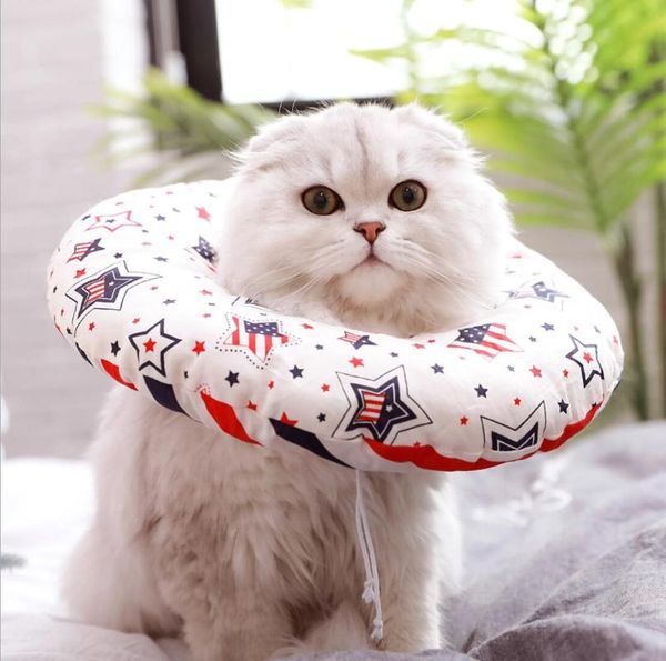 

cat costumes hood soft anti-bite cloth adjustable circle dog collar