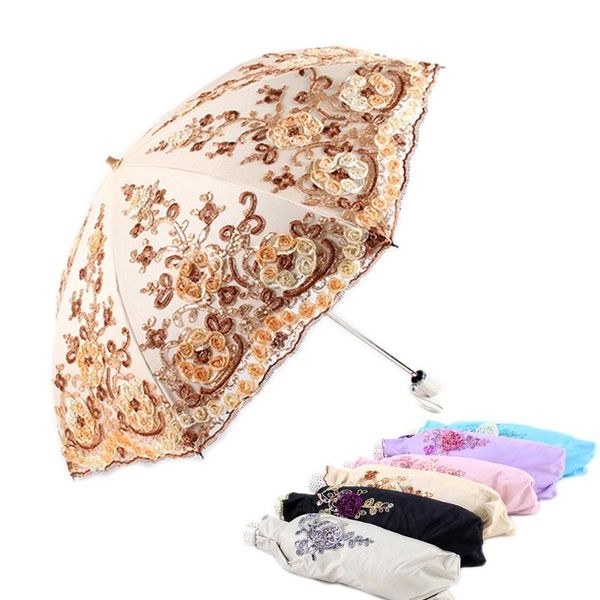 

umbrellas 2021 arrival lace rain sun umbrella women fashion arched princess female parasol creative gift