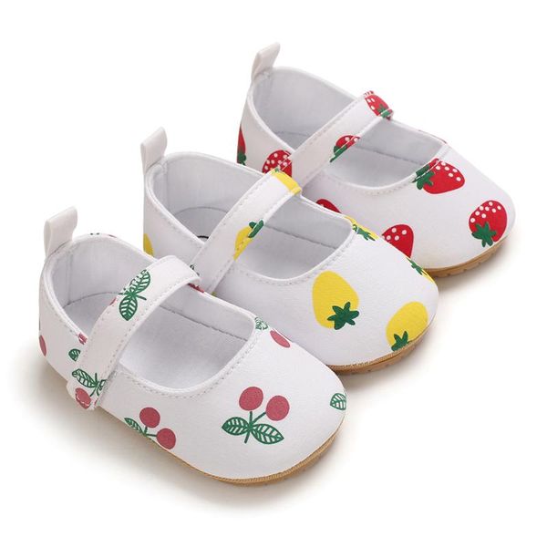 

first walkers 0-18 months borns spring and autumn style lovely fruit print design rubber soles non-slip flat shoes casual toddlers