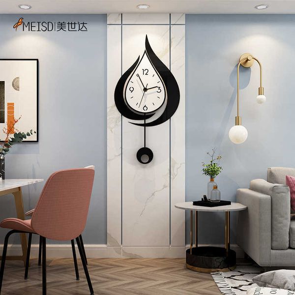 Meisd Waterdrop DIY дизайн часы творческие кварцевые наклейки стены часы маятник дома декор гостиной белый horloge 210724