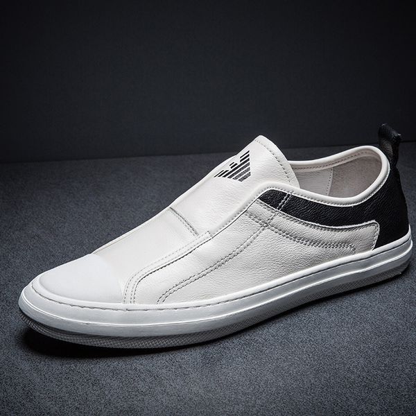 

dress shoes fashion brand men casual b leather slip on flats breathable soft black white sneakers loafers 4emb 7hih