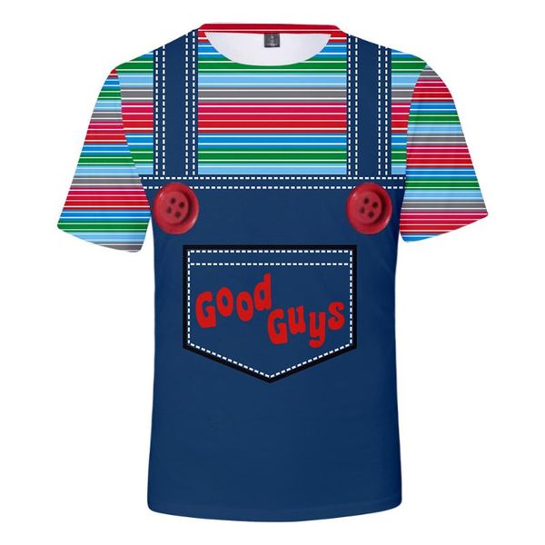 

men's t-shirts 2021 3 to 14 years the evil good guys toy clothing children kids boys girl short sleeve t shirt halloween chucky t-shirt, White;black