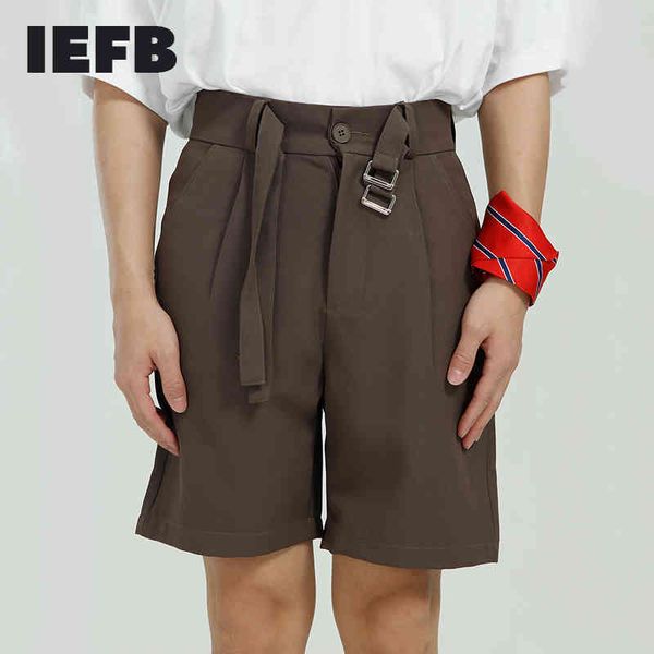 

iefb men's clothing summer casaul suit shorts mans korean trend straight loose fashion knee length pants 9y6808 210524, White;black