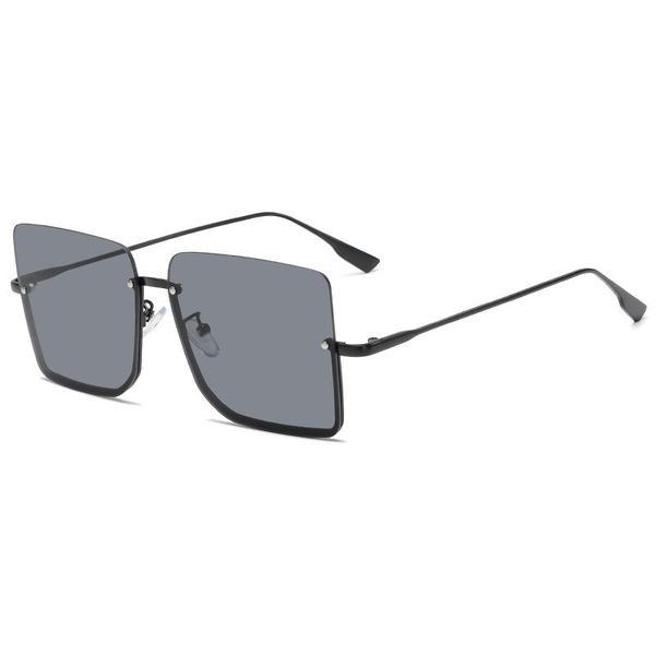 

redpower european and american square tapered sunglasses women's metal half-frame marine fashion trend, White;black