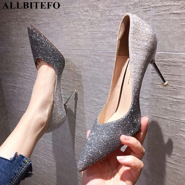 

dress shoes allbitefo sequins heels wedding women brand heel office ladies, Black
