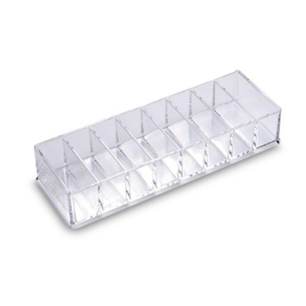 

eyelash curler 8 grid transparent plastic makeup organizer cc cream storage box cosmetic holder cabinet powder display maquillaje