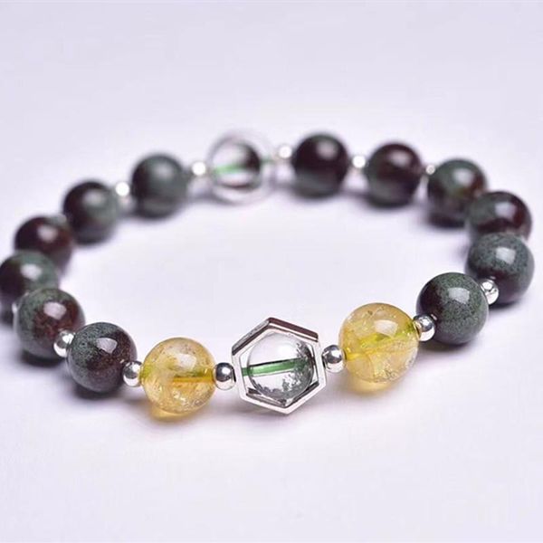 

beaded, strands natural red ghosts crystal stone bracelets beads size 8mm lucky for women men simple single lap jewelry, Black