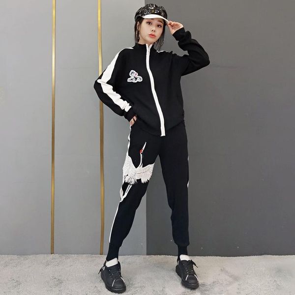 

women's two piece pants knitted suit women spring autumn solid color neck pullover blouse+elastic waist casual trousers two-pie, White