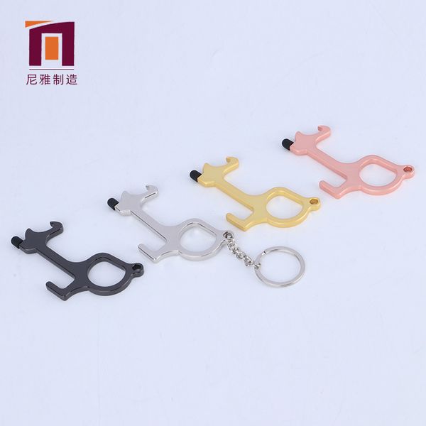 

factory metal edc opener pendant elevator door handle non-contact key ring