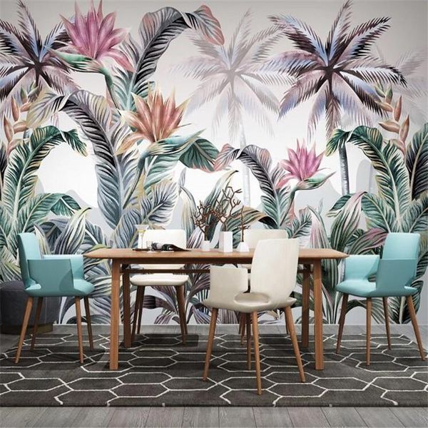 

wallpapers large 3d wallpaper mural custom nordic hand-painted tropical plants rural tv sofa background