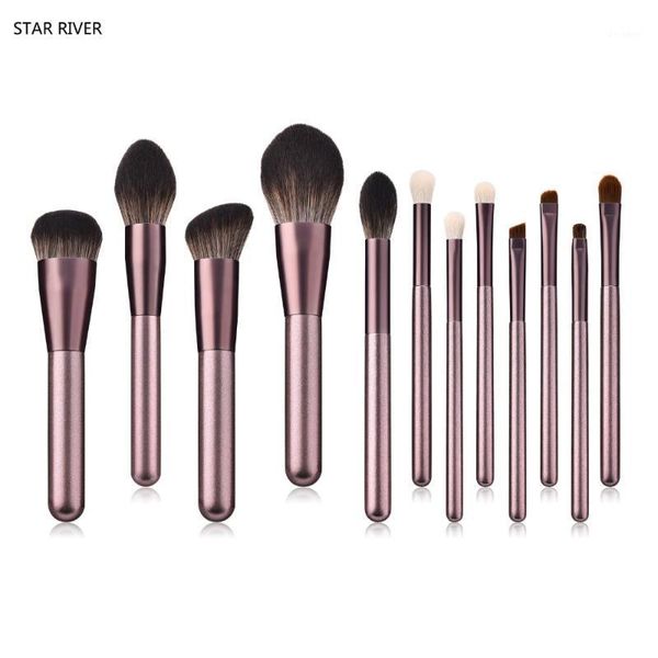 

7/8/12 pcs high-ended makeup brushes set professional beauty purple cosmetic tools kits face powder eyeshadow blending brush1