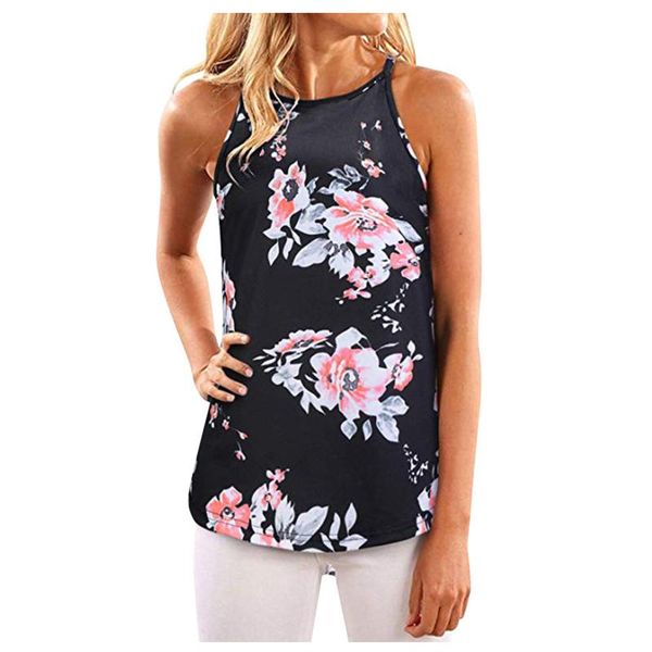 

women's t-shirt women puls-size o-neck button sleeveless vest printing short sling, White