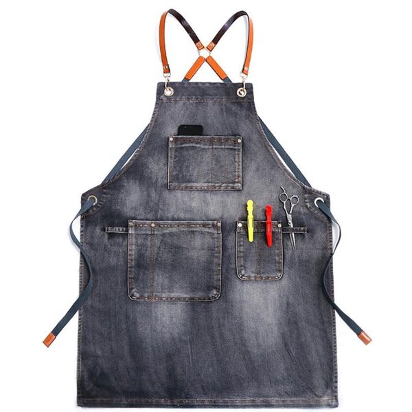 

aprons chef apron adjustable barista with pockets kitchen cooking baking