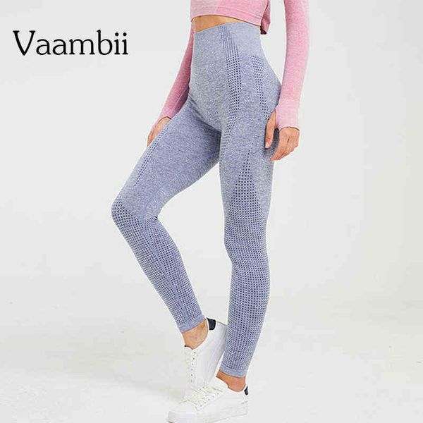 Leggings sportivi da donna Sport Donna Collant a vita alta Leggings viola Pantaloni da yoga Fitness Secrets Plus Size Leggings senza cuciture H1221