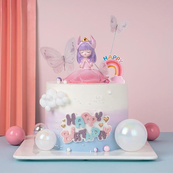 

other festive & party supplies cakeer swan dream cartoon angel girl heart princess doll cake decoration birthday dessert table plugin