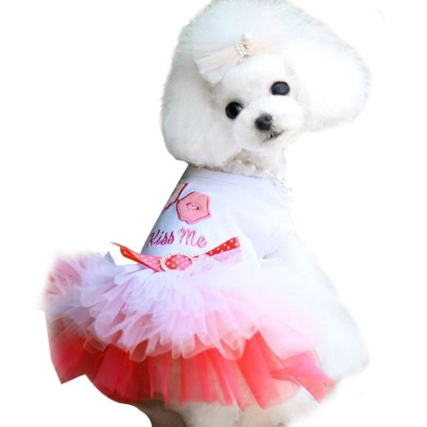 

dog apparel pet puppy small cat female animals bow tutu lace dress jacket skirt princess costume garment