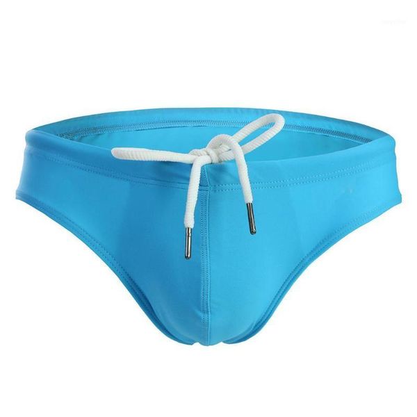 

men summer drawstring elastic waist sporting swim briefs swimwear men's