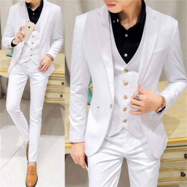 

men's suits & blazers party three parts slim fit formal male business tuesdays at smoking blazer wedding + collection pants vlu0, White;black