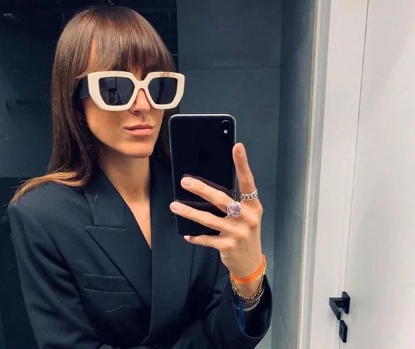 

fashion modern women square style classic retro sunglasses unisex, White;black