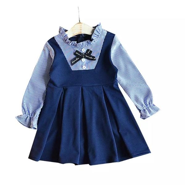 

girl's dresses infant kids baby girls fake two-piece ruffle design dress korean style long sleeve a- line, Red;yellow