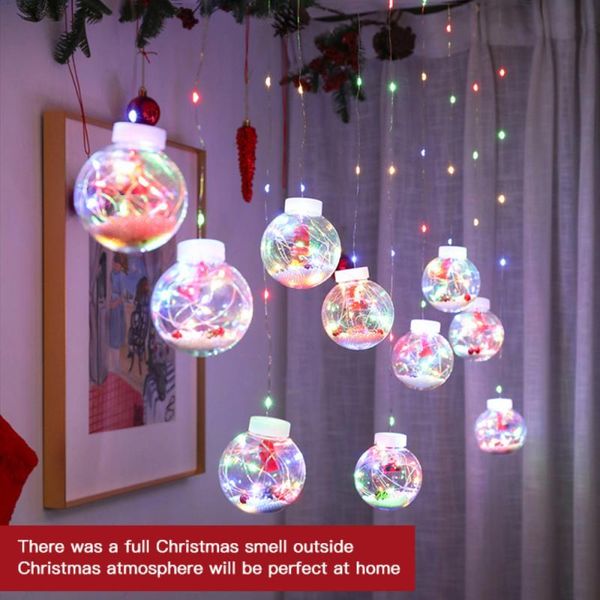 

party decoration 10 inch led ball christmas globe warm white light up ornament santa claus fairy lights xmas