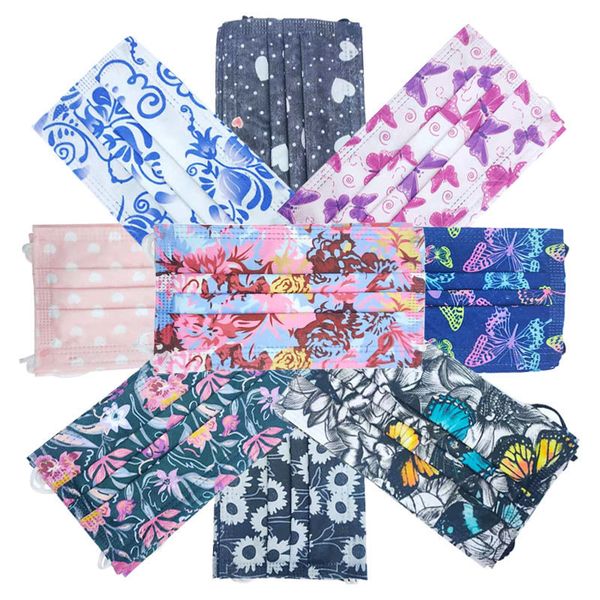 

brand chao printed mask disposable three-layer high-efficiency protective spunlaced cloth and melt blown