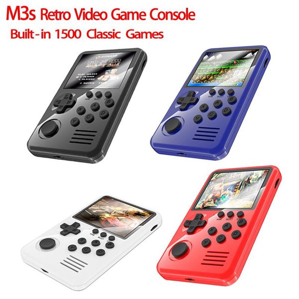 

game controllers & joysticks retro portable mini handheld video console 16-bit 3.0 inch color tft kids 4 colors player built-in 1500 classic