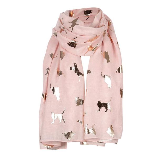 

scarves retro female multipurpose shawl scarf women fashion cat foil printed wrap silk travel design brand #y3, Blue;gray