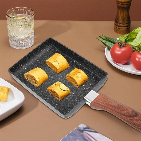 

pans 1pc practical square shape frying pan non-stick breakfast for kitchen