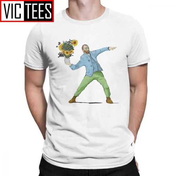 Homens camisetas Van Goghsky Gogh de algodão vintage camiseta retrato Vincent cultura girassóis arte t camisa 210629