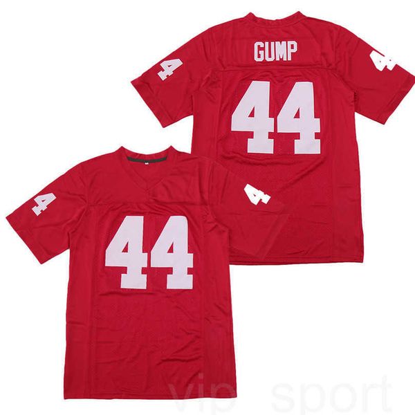 

men movie 44 forrest gump football jersey red color away home embroidery and stitched breathable pure cotton on sale, Black