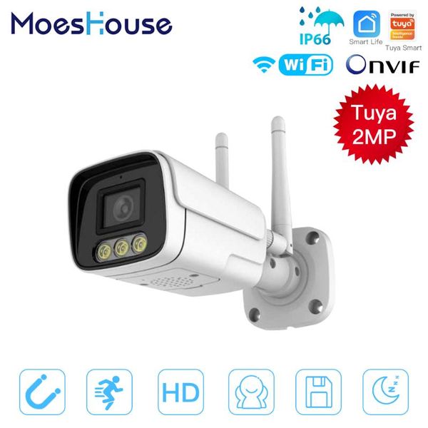 

smart home control moeshouse tuya 2mp 1080p full hd security camera infrared night vision ip66 weatherproof surveillance remote
