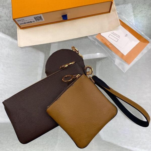 

3pcs/set Lady Designers Luxurys Wallet Brand Bag Coin Pouch Key Purse Latest Top Quality Handbags Classic Letter Cardholder, Coffee1
