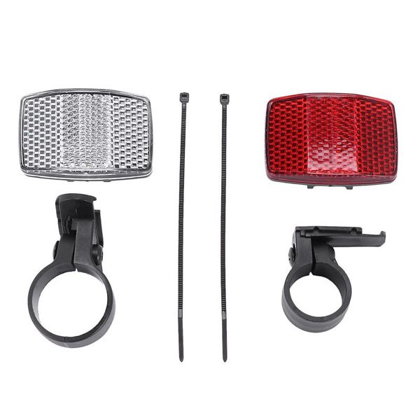 

bike lights 1 pair cycle bicycle light reflector rear front for handlebar & saddle bar