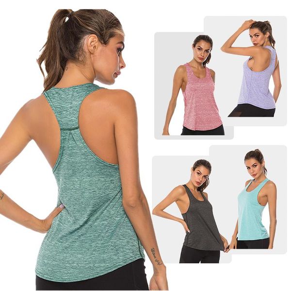 

yoga outfit 5 color women short shirt sleeveless breathable casual sport girls workout fitness gym clothes hem tight wear