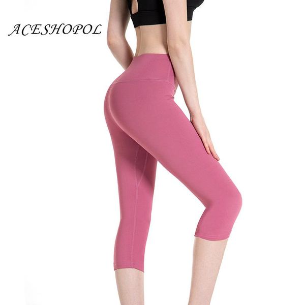 

yoga outfit aceshopol women seamless cropped leggings xxl sport fitness gym for high waist breathable naked feeling