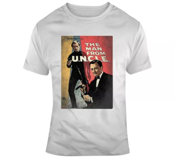 

the man from uncle classic tv 60s fan t shirt, White;black