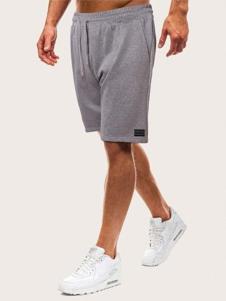 

men stripe drawstring athletic shorts e6n1#, Black