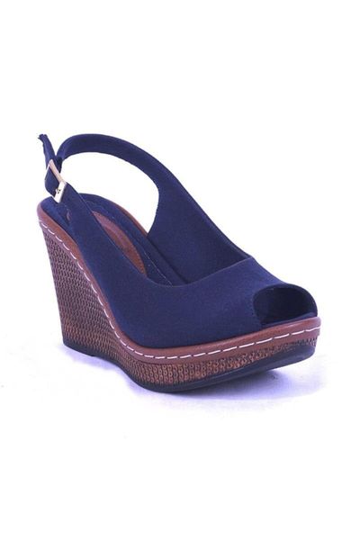 

sandals navy blue women 's wedges 494.407, Black