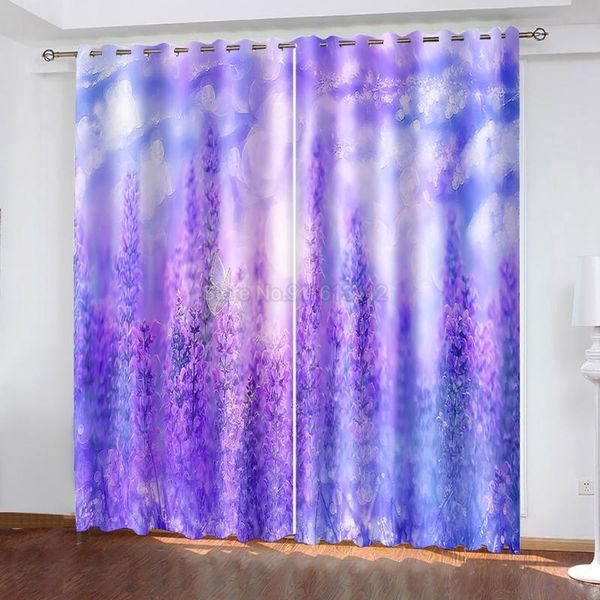 

curtain & drapes purple flower blackout curtains for kids children boys girls room living window 160x160cm treatments